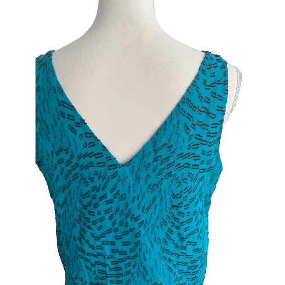 LILLY PULITZER Teal Patterned Dress Tank Top Size Small - Picture 7 of 8